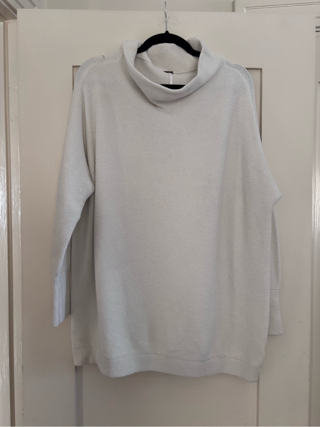 Free People Cream Turtleneck Oversized Sweater